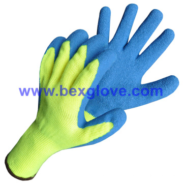 10 Gauge Polyester Liner, gebürstet, Latex Coating, Crinkle Finish Handschuh